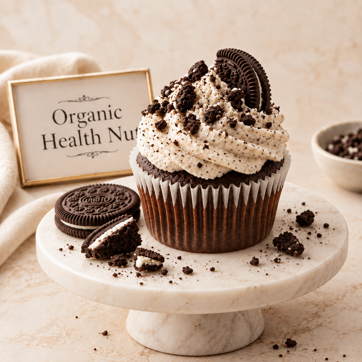 Oreo & Cream Stuffed Cupcake