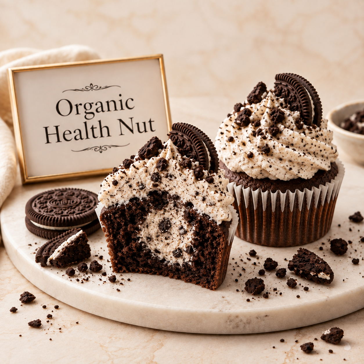 Oreo & Cream Stuffed Cupcake