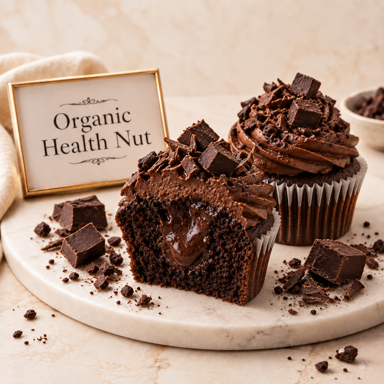 Double Chocolate Fudge Stuffed Cupcake