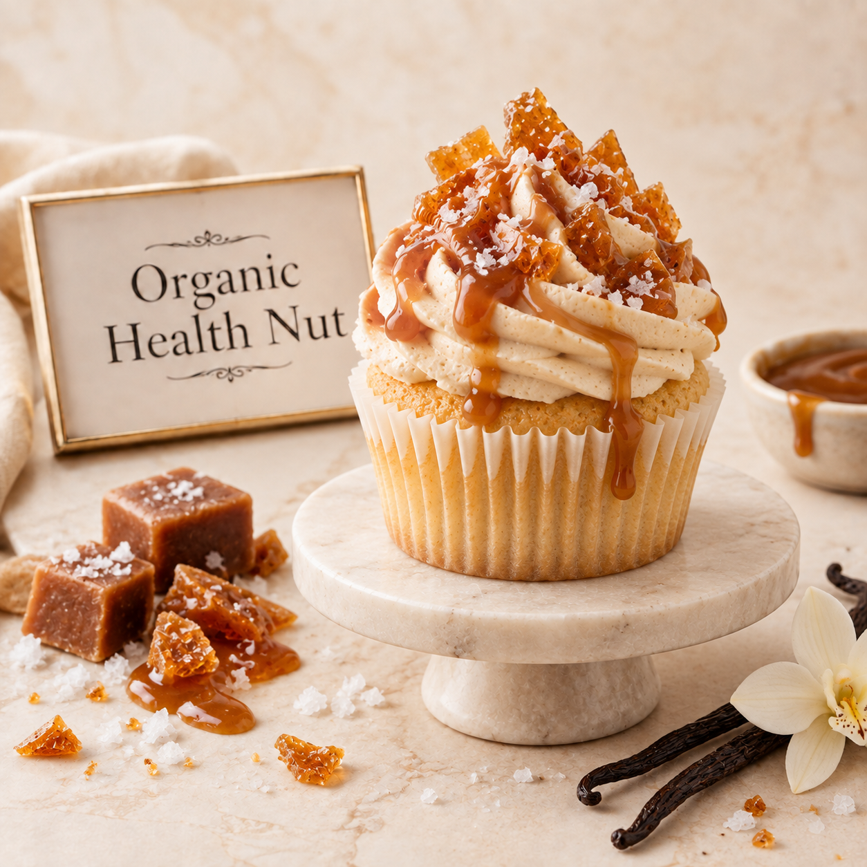 Salted Caramel Vanilla Stuffed Cupcake