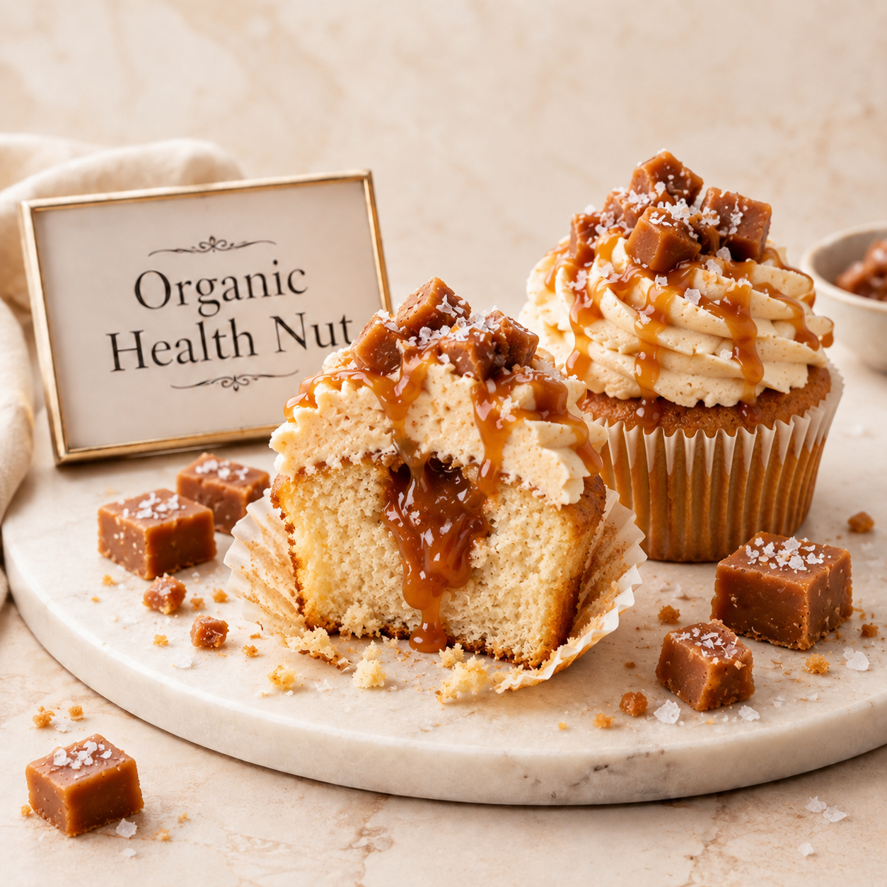 Salted Caramel Vanilla Stuffed Cupcake