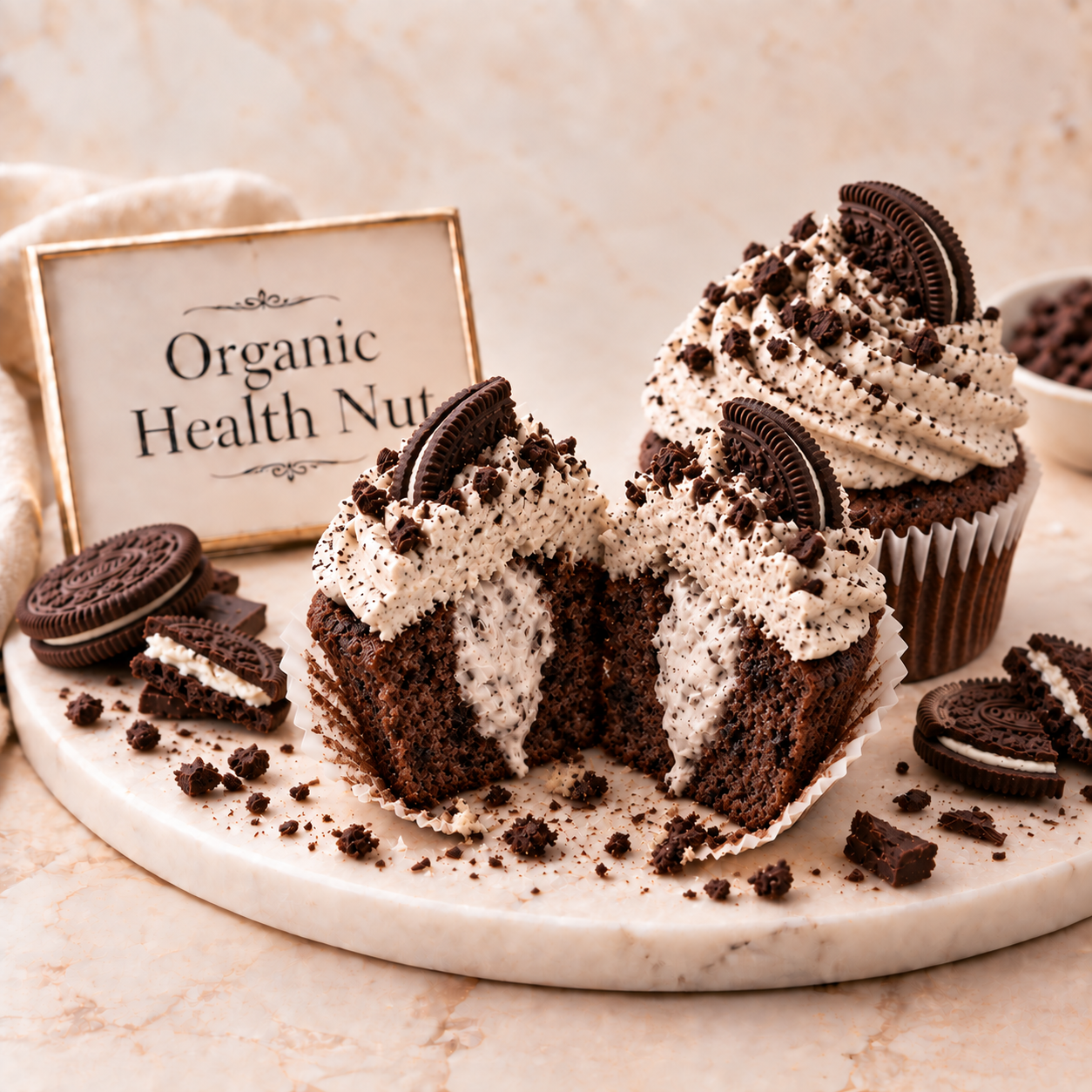 Oreo & Cream Stuffed Cupcake