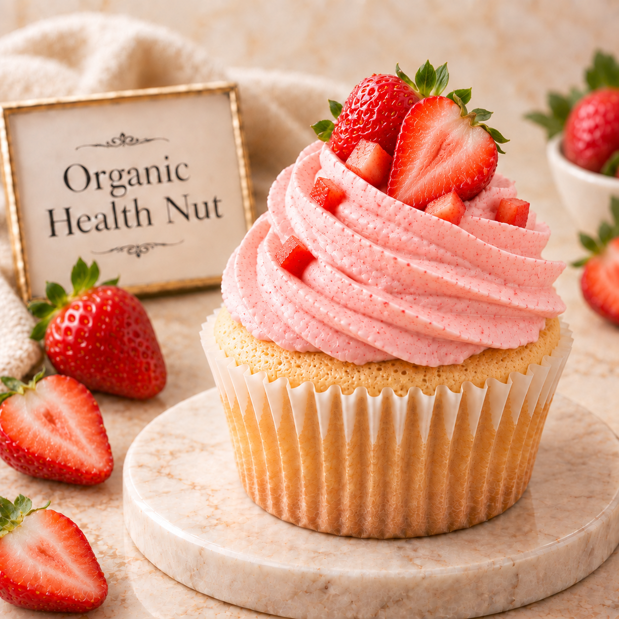 Strawberry Vanilla Stuffed Cupcake