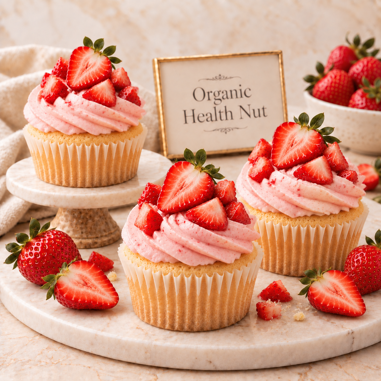 Strawberry Vanilla Stuffed Cupcake