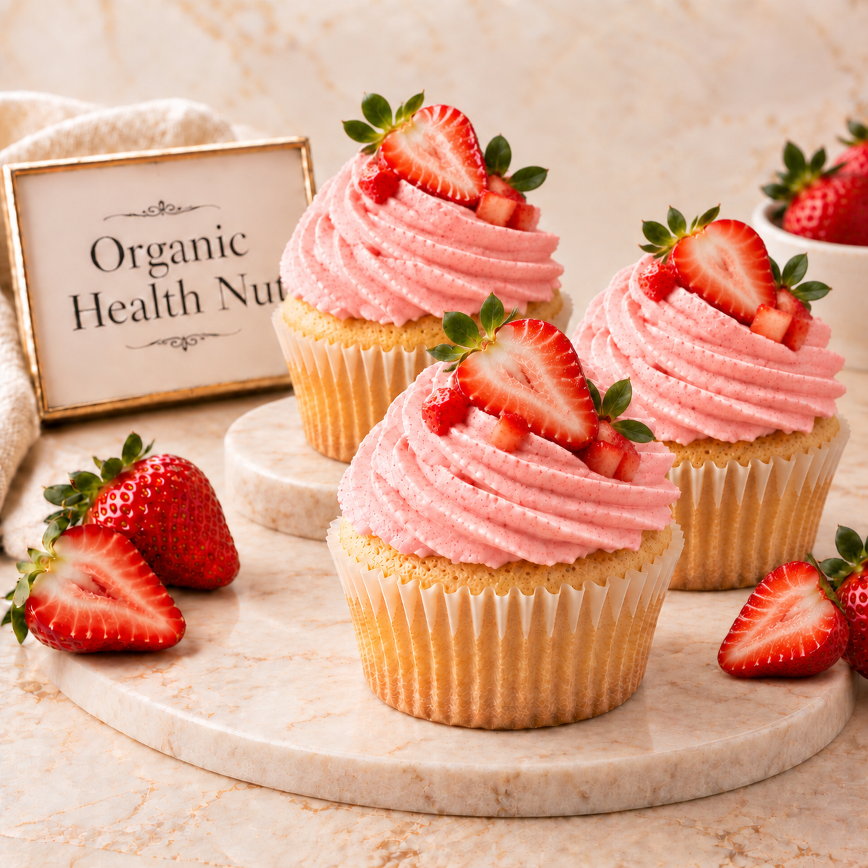 Strawberry Vanilla Stuffed Cupcake